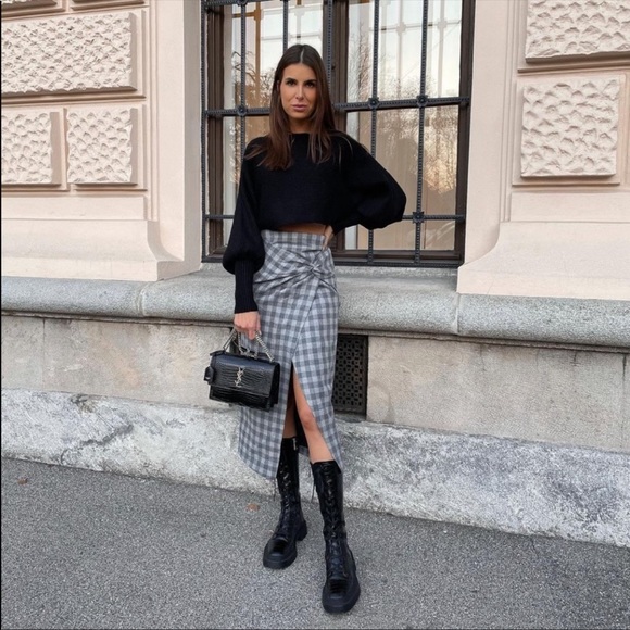 Zara plaid knotted midi dress - Picture 6 of 6